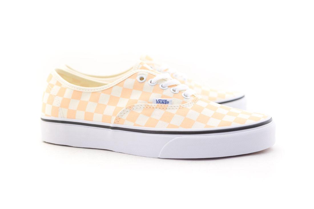 checkered vans peach