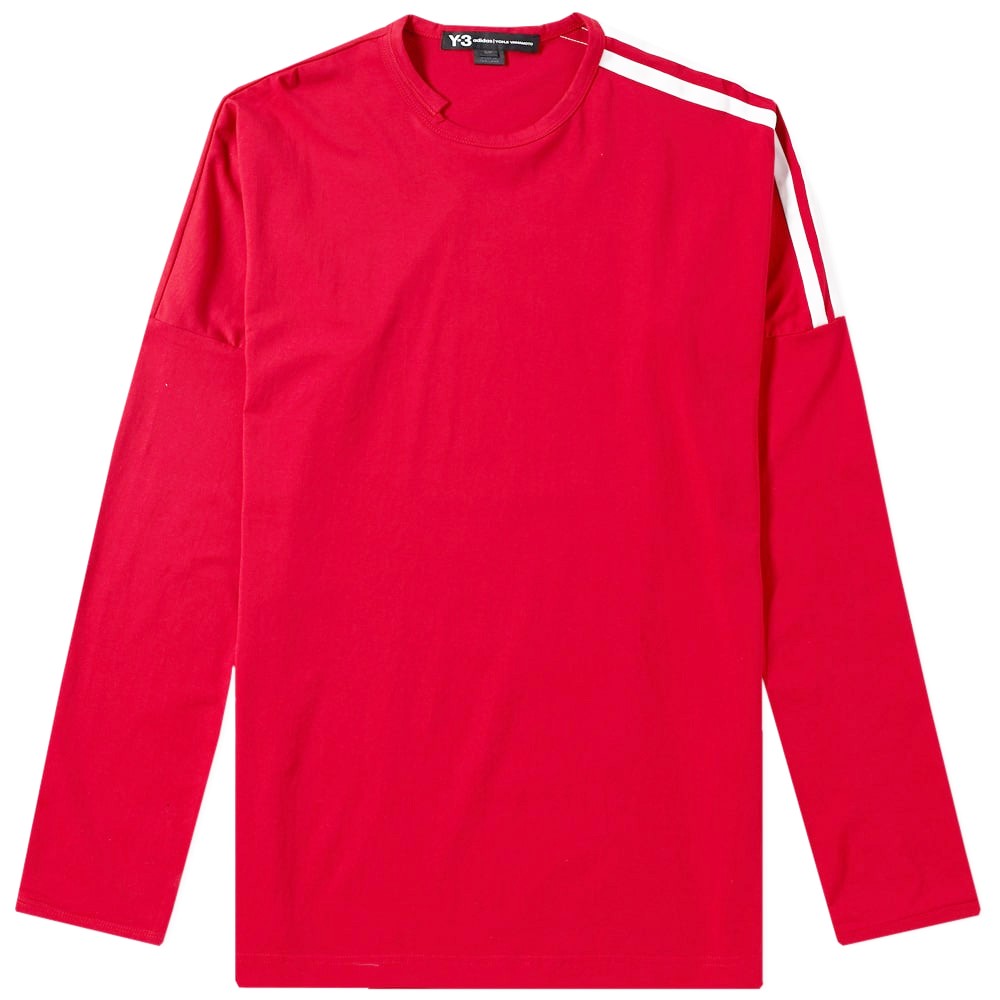 Adidas Y-3 Men 3-Stripes Long Sleeve Tee (chili pepper / core white)