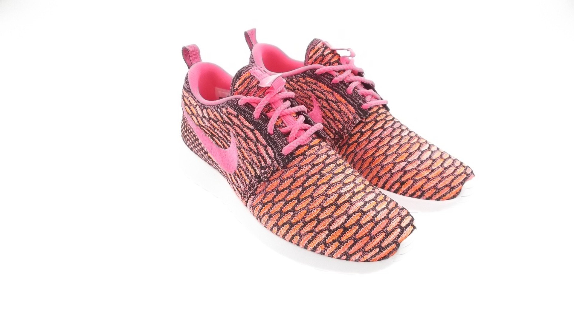Nike Women Flyknit Roshe Run ( pink / orange)