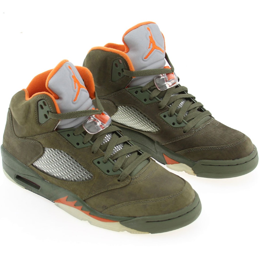 AIR JORDAN 5 RETRO LS ARMY OLIVE SOLAR ORANGE BLACK 314259 381