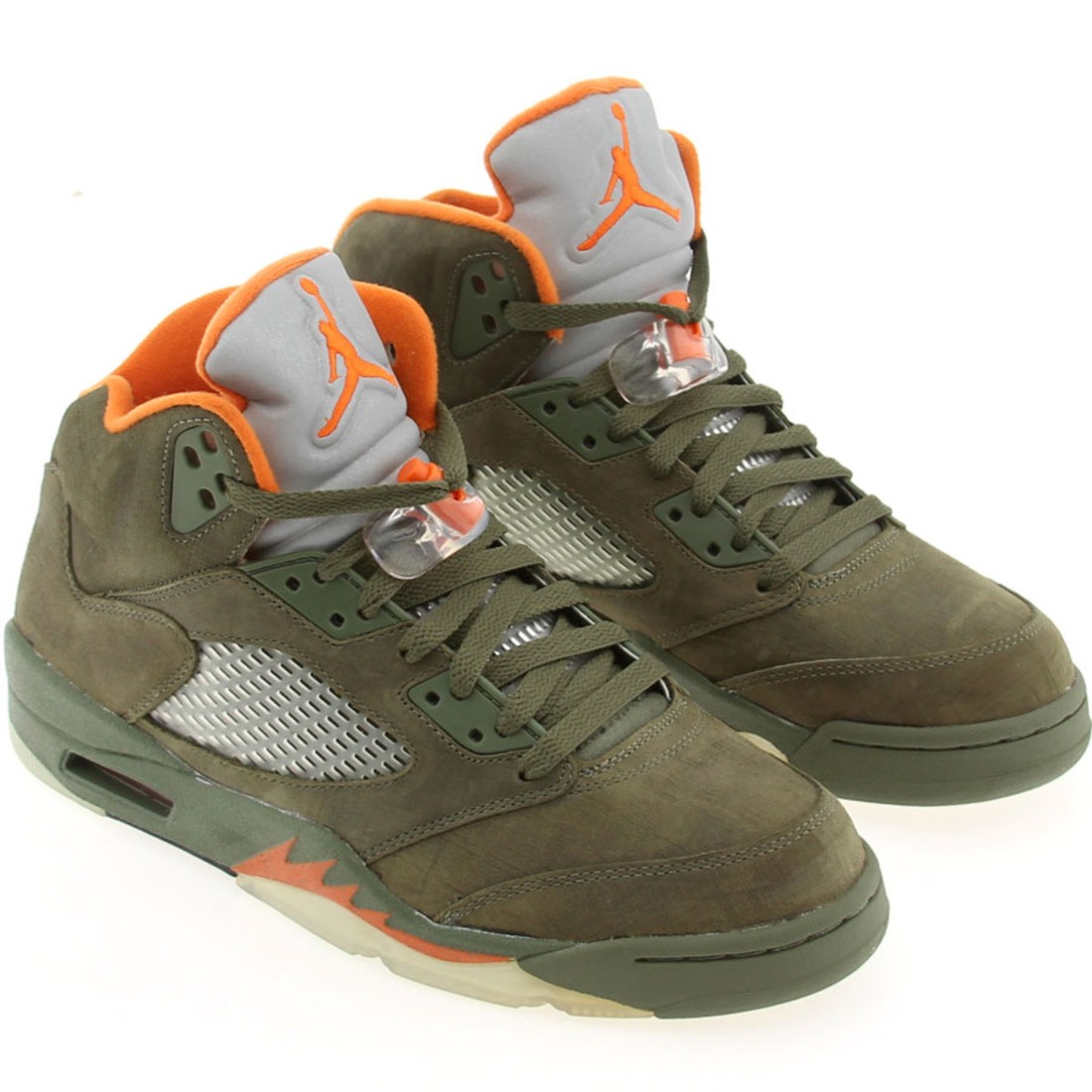 AIR JORDAN 5 RETRO LS ARMY OLIVE SOLAR ORANGE BLACK 314259 381