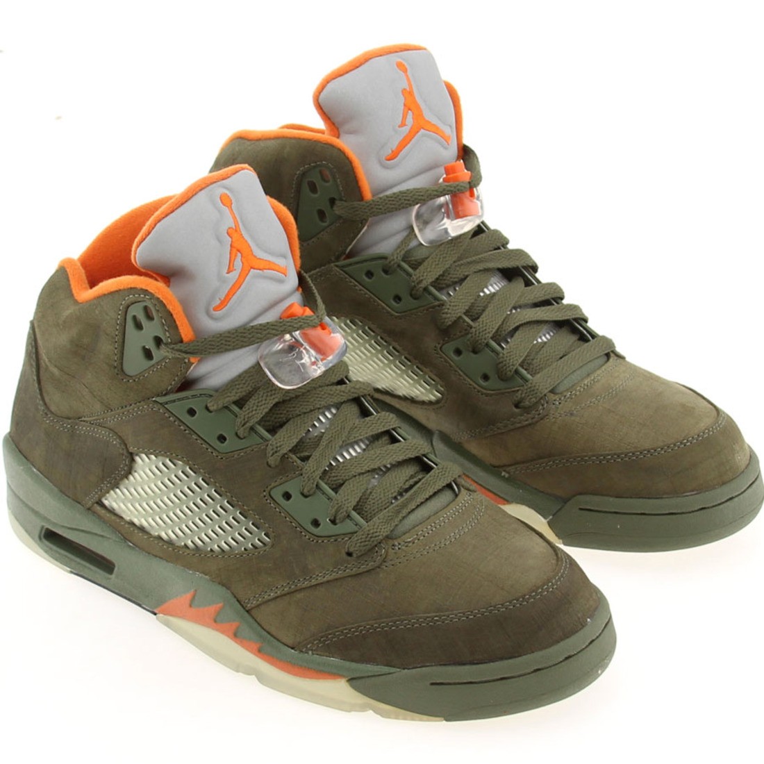 AIR JORDAN 5 RETRO LS ARMY OLIVE SOLAR ORANGE BLACK 314259 381