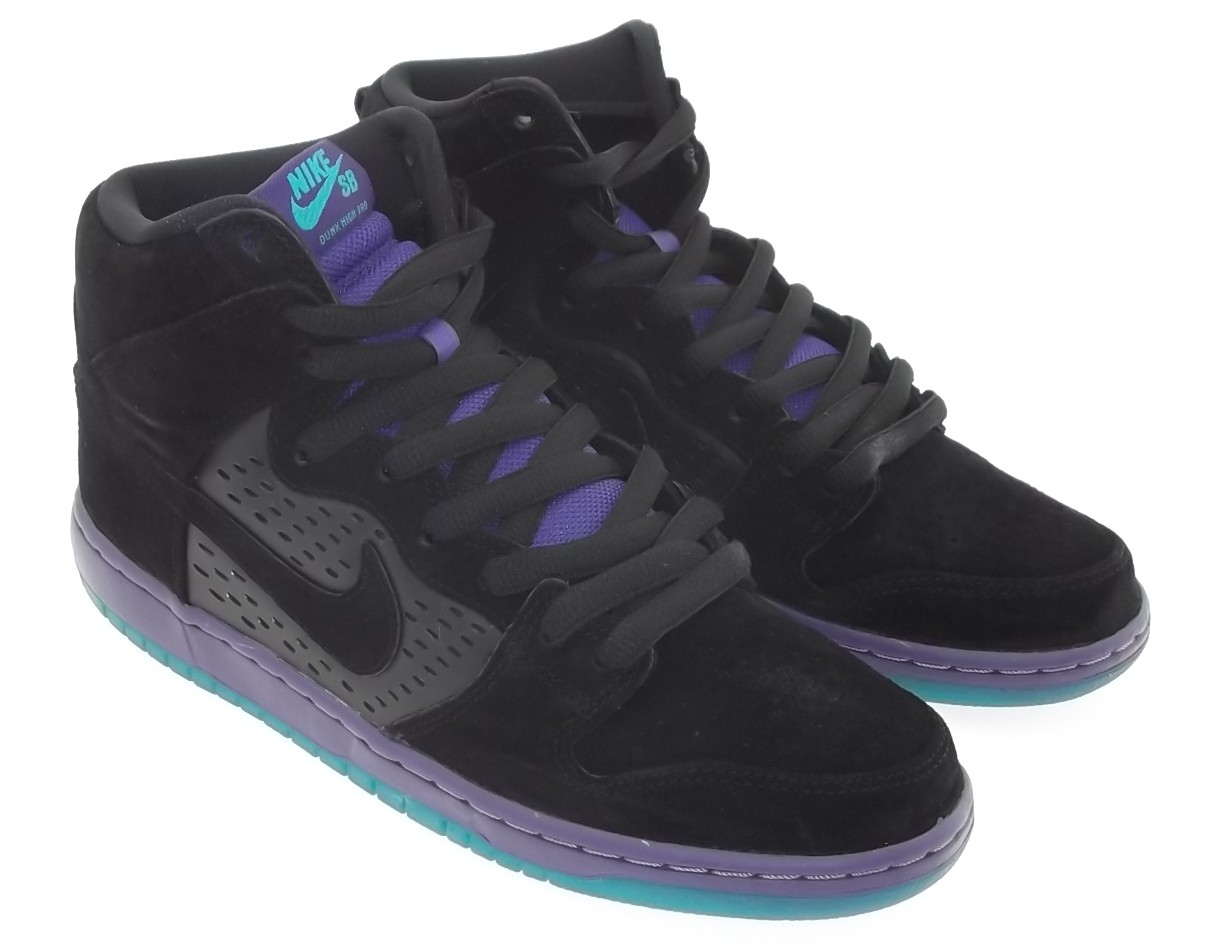 Nike Men Dunk High SB Premium - Black Grape (black / grape / new emerald black)