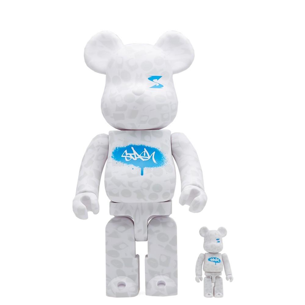 Medicom Stash 100% 400% Bearbrick Figure Set (white)