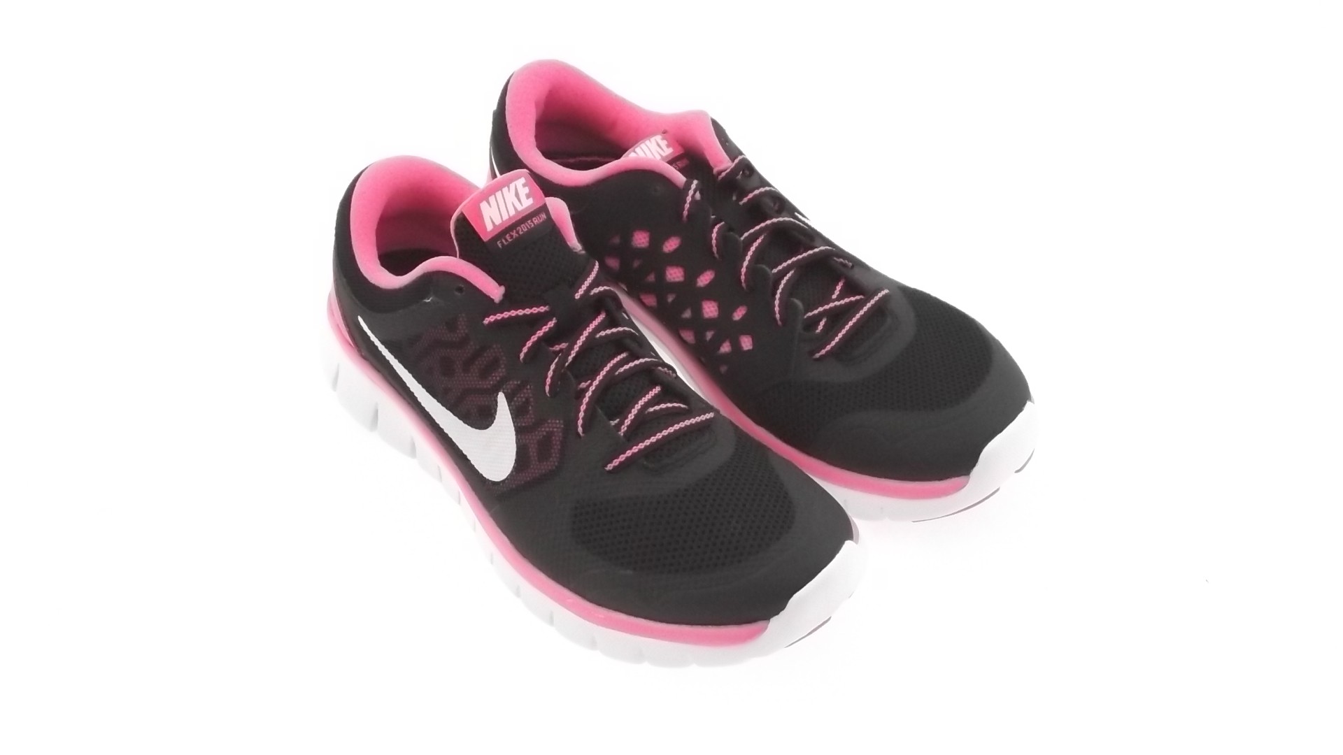Nike Big Kids Flex 2015 RN GS (black / white / pink pow)