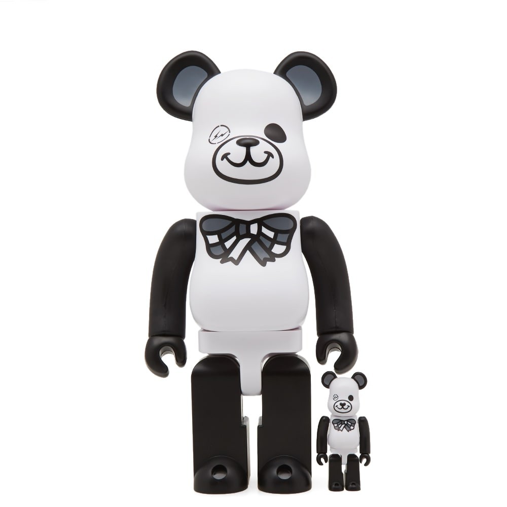 Medicom x Freemasonry x Fragment Design White 100% 400% Bearbrick Figure Set (white)