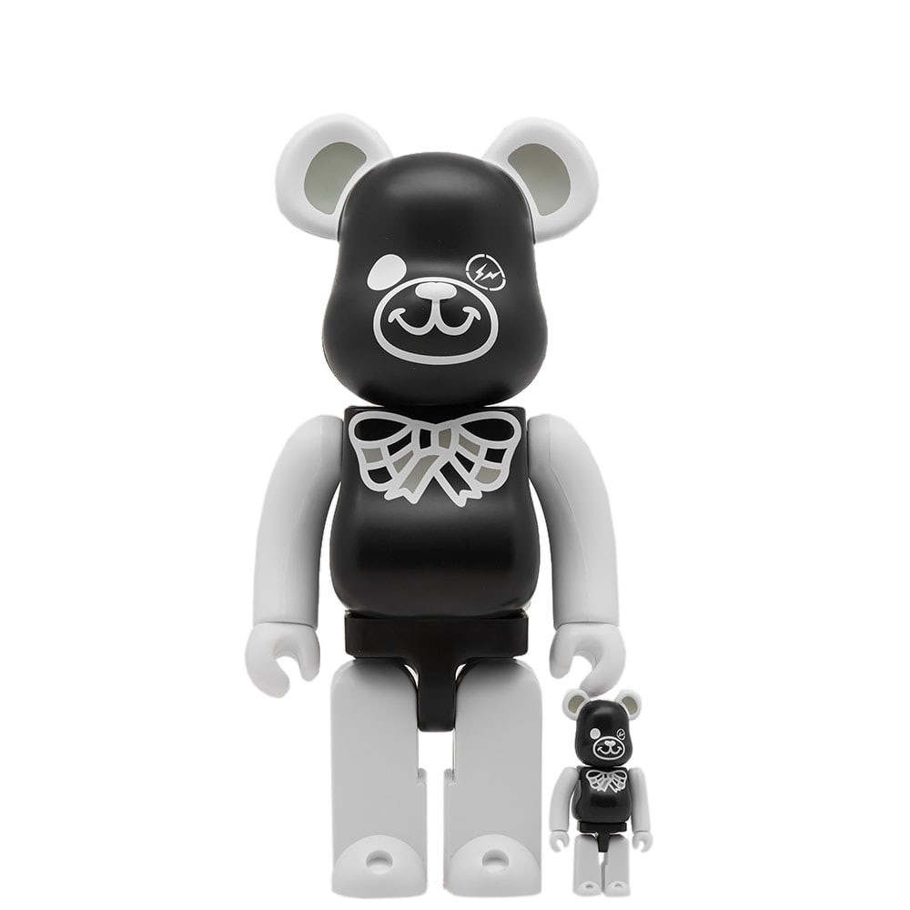 Medicom x Freemasonry x Fragment Design Black 100% 400% Bearbrick Figure Set (black)