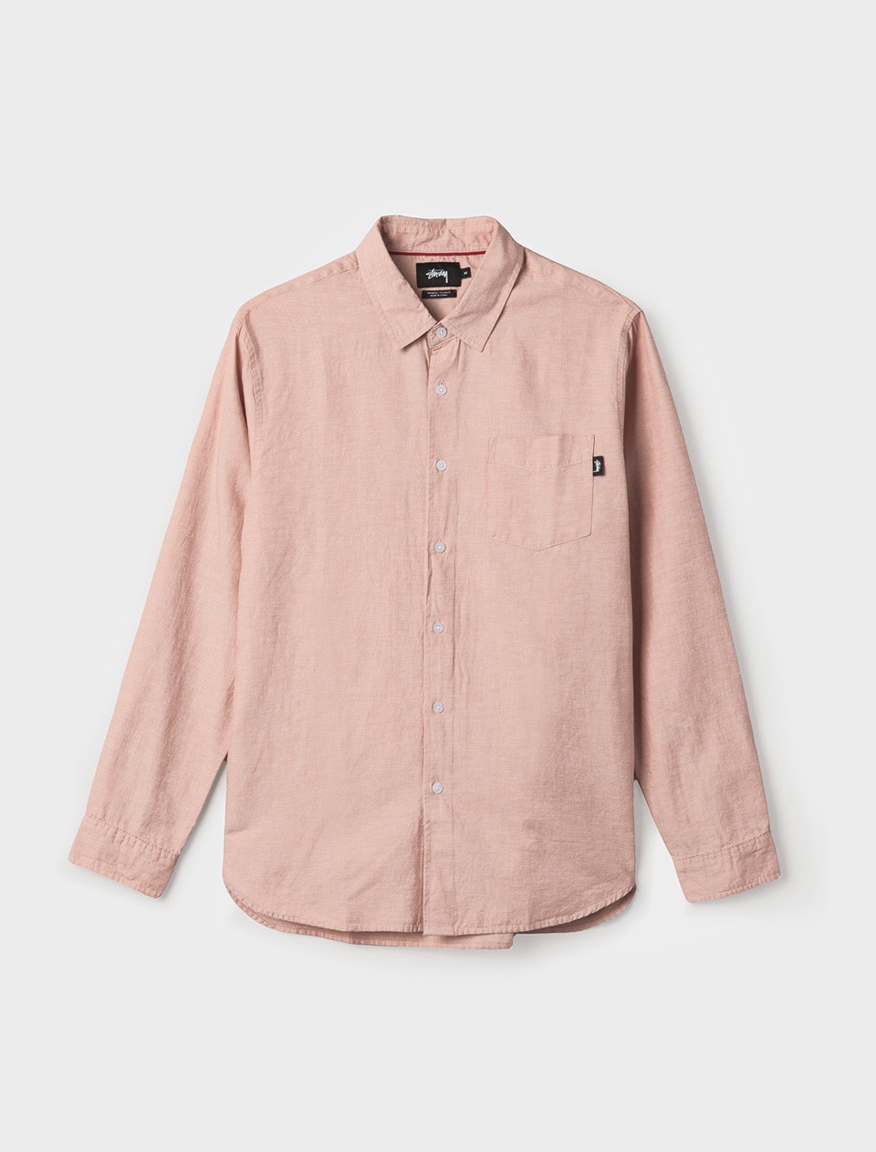 Stussy Men Classic Linen Long Sleeve Shirt (pink)