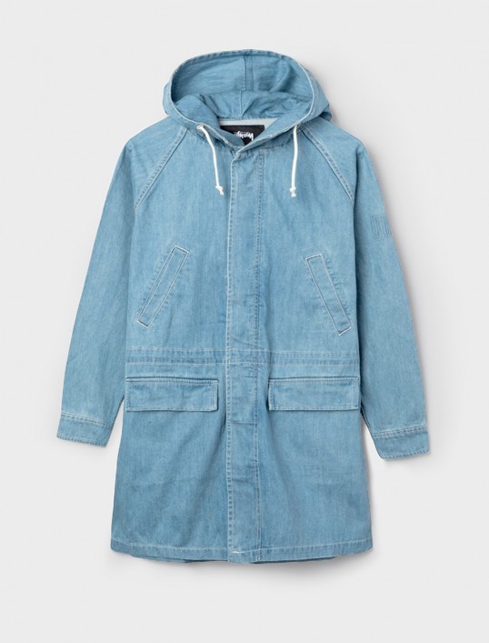 Stussy Men Denim Parka Jacket (blue / indigo)