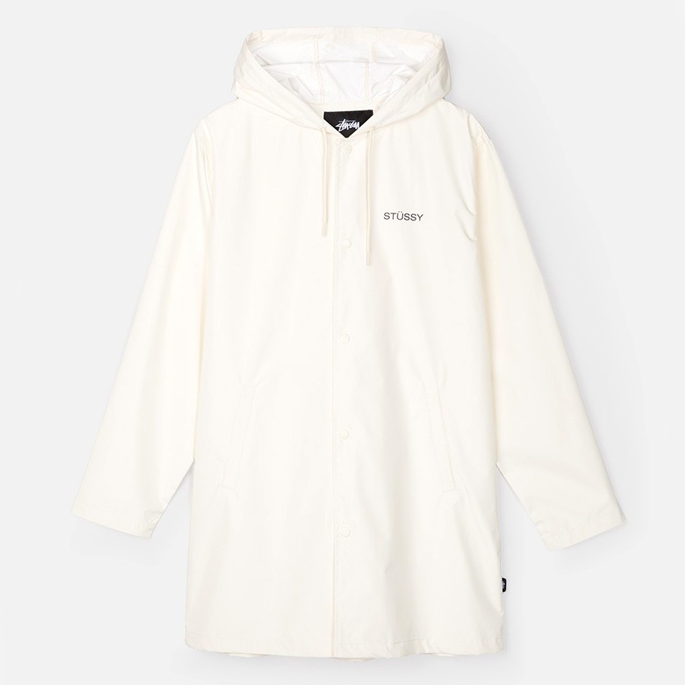 Stussy Men Summer Long Hooded Coaches Jacket (white)