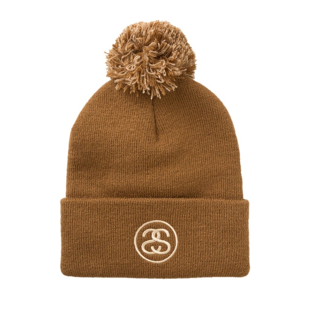 Stussy SS Link Pom Fall 2017 Cuff Beanie (brown / chocolate)