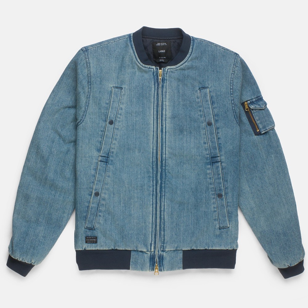 10 Deep Men Wrangler Aviator Denim Jacket (blue / stone wash)