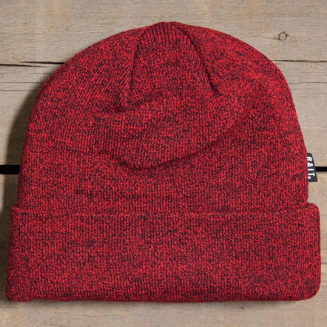 BAIT Folded Beanie (heather red / black)