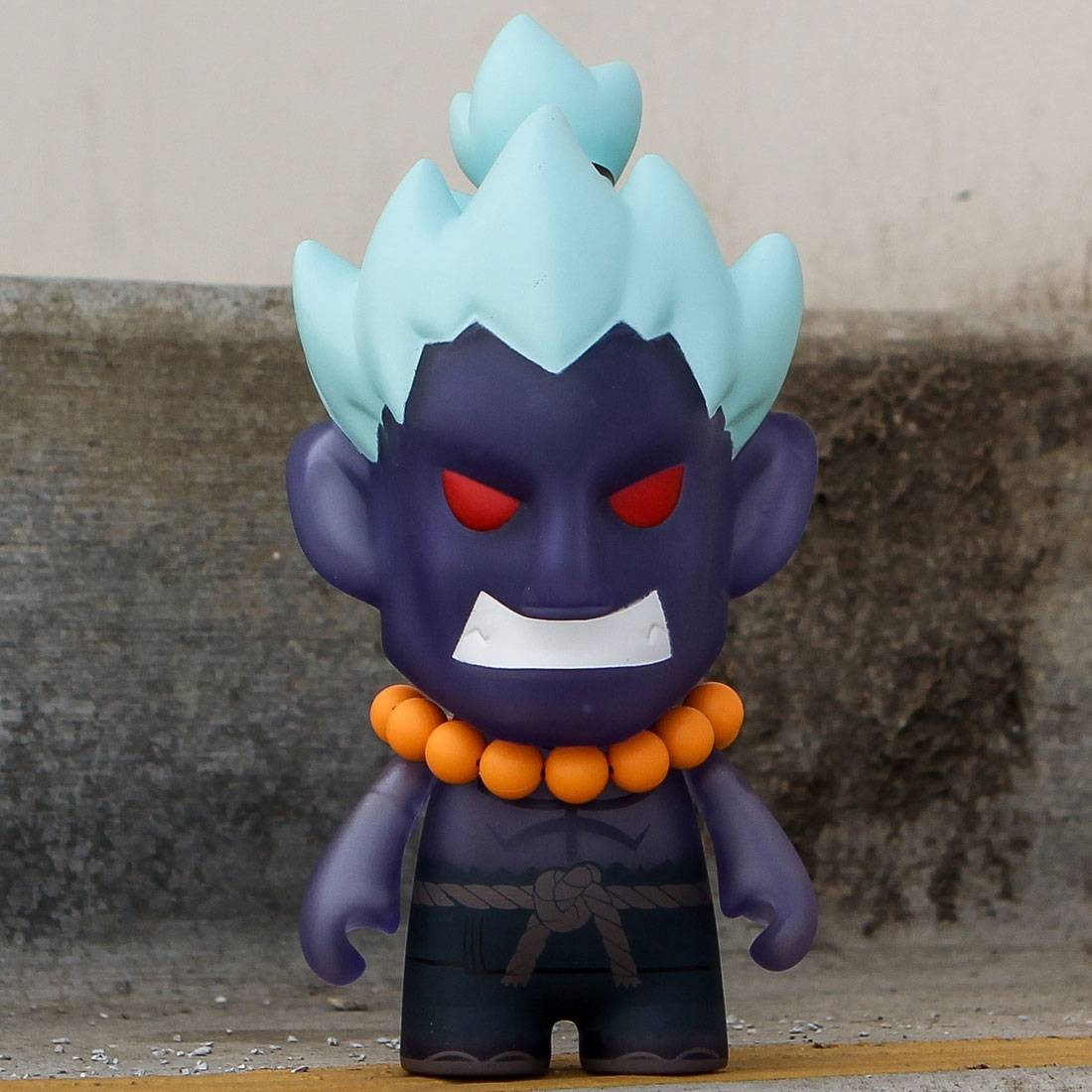 BAIT x Street Fighter x Kidrobot Oni Akuma 7 Inch Medium Figure - 2016 SDCC Exclusive (blue)