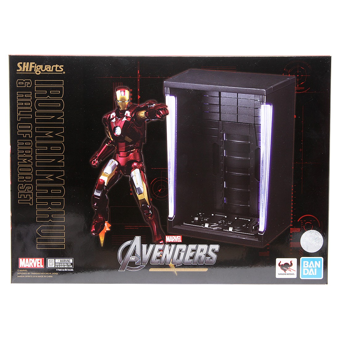 Bandai S.H.Figuarts Marvel Iron Man Mk-7 And Hall Of Armor Set (red)