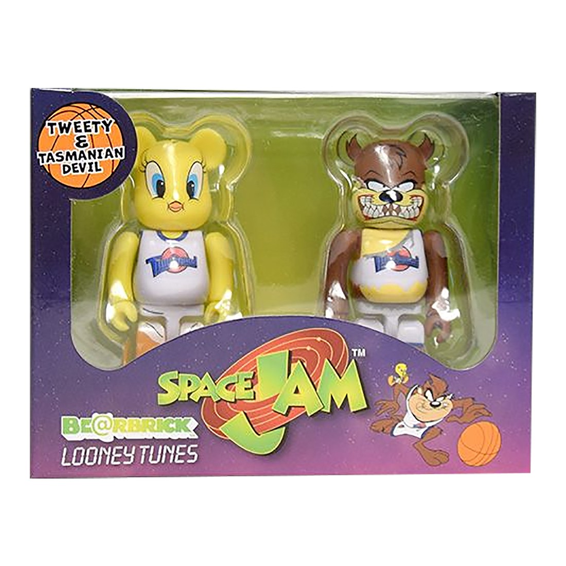 Medicom x Space Jam Tweety And Tasmanian Devil 100% 2 Pack Bearbrick Set (yellow / brown)