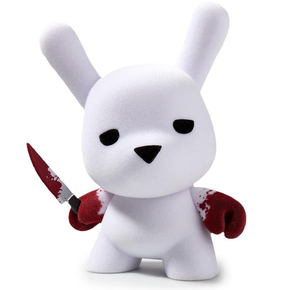 Kidrobot x Luke Chueh Wannabe Flocked Dunny 5 Inch Art Figure (white / red)