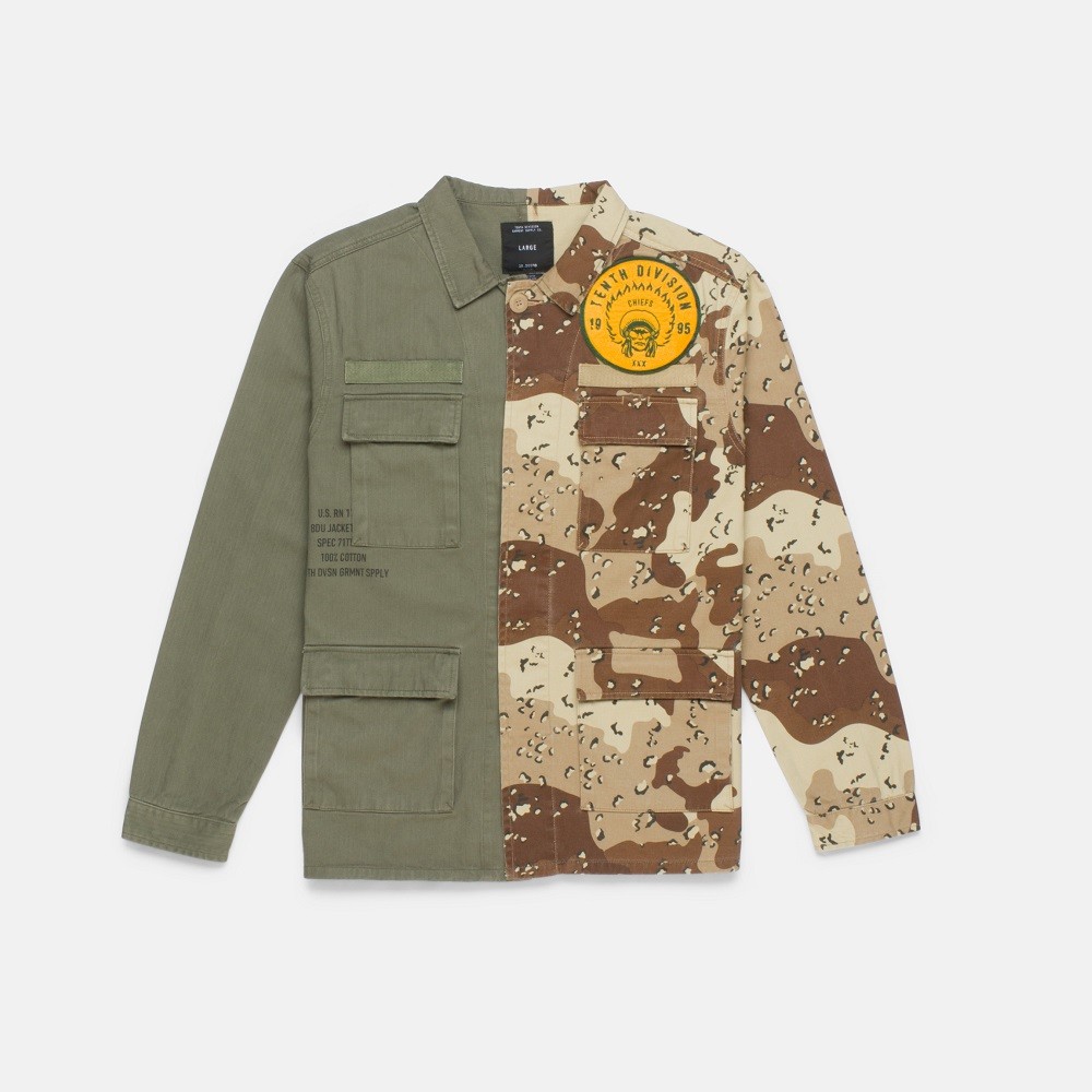 10 Deep Men Vintage Split Military Shirt (brown / camo / multi)
