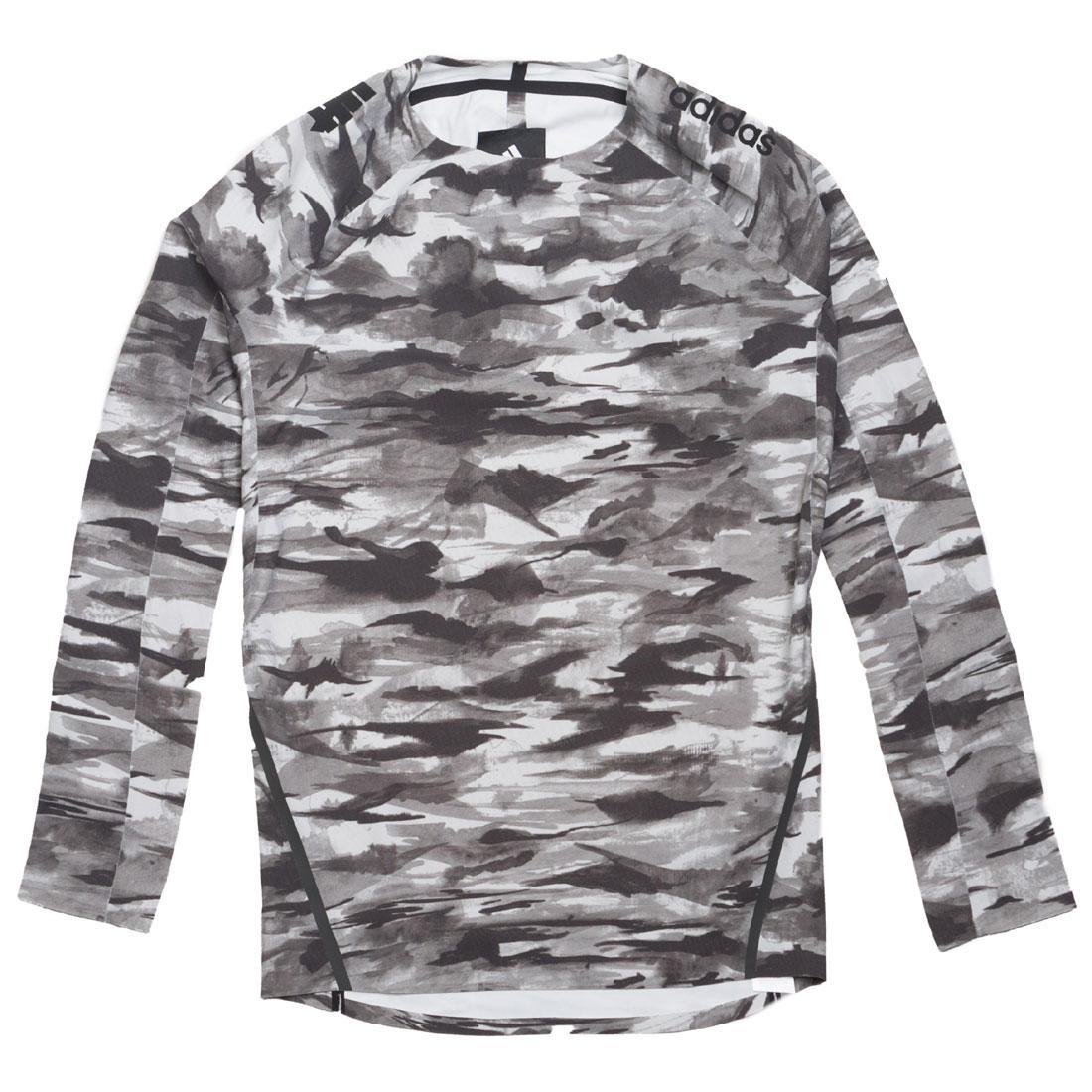 Adidas x Undefeated Men Alphaskin 360 1/1 Top Long Sleeve Tee (black / white / shift grey)
