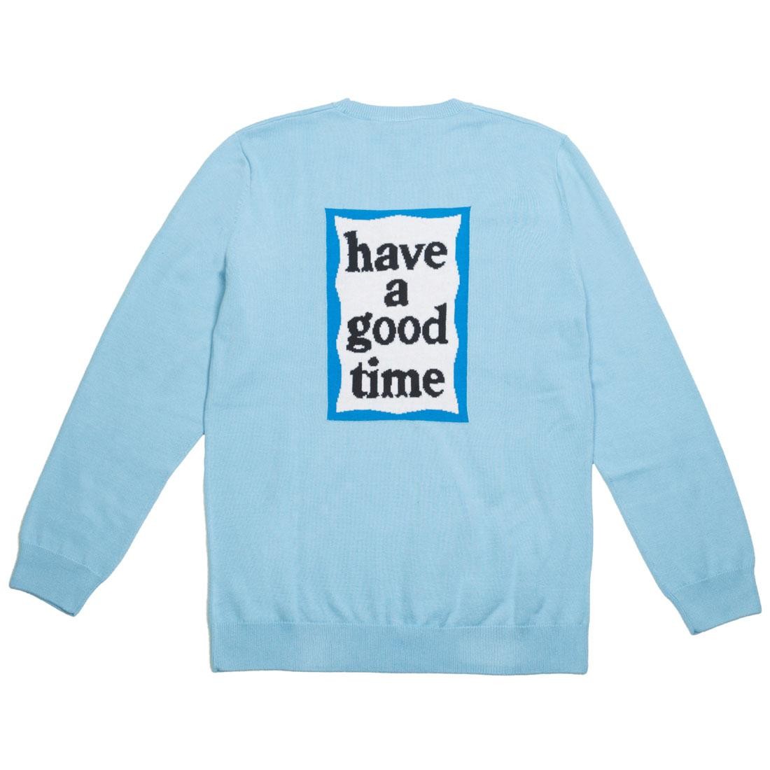 Adidas x Have A Good Time Men Summer Knit Sweater (blue / clear blue)
