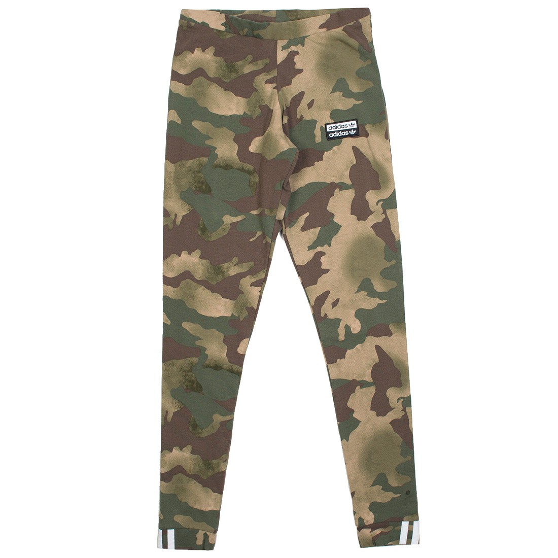 Adidas Women Allover Print Tights (green / hemp / earth green / base green / cargo brown)