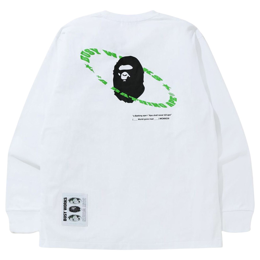 A Bathing Ape Men Universe Ape Loose Fit Long Sleeve Tee (white)