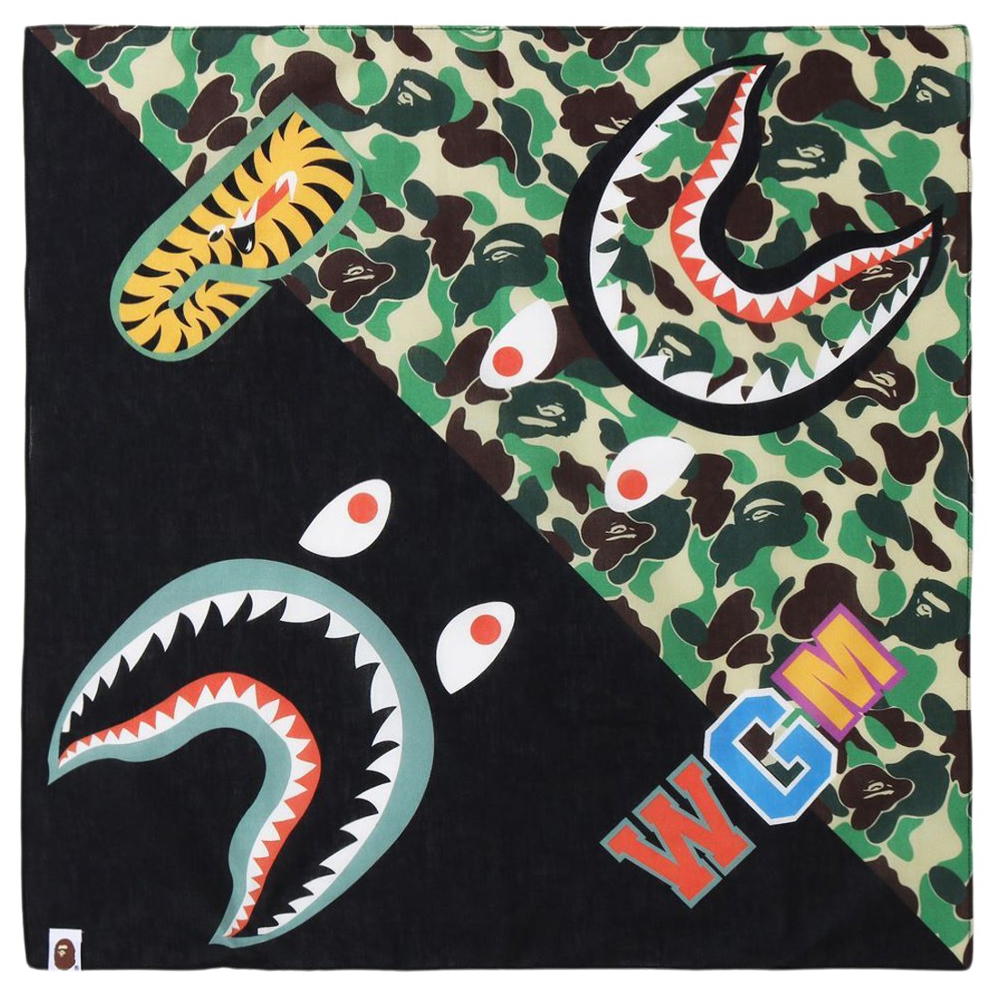A Bathing Ape ABC Shark Bandana (green)