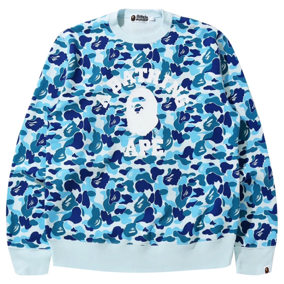 A Bathing Ape Men ABC Camo College Wide Crewneck (blue)