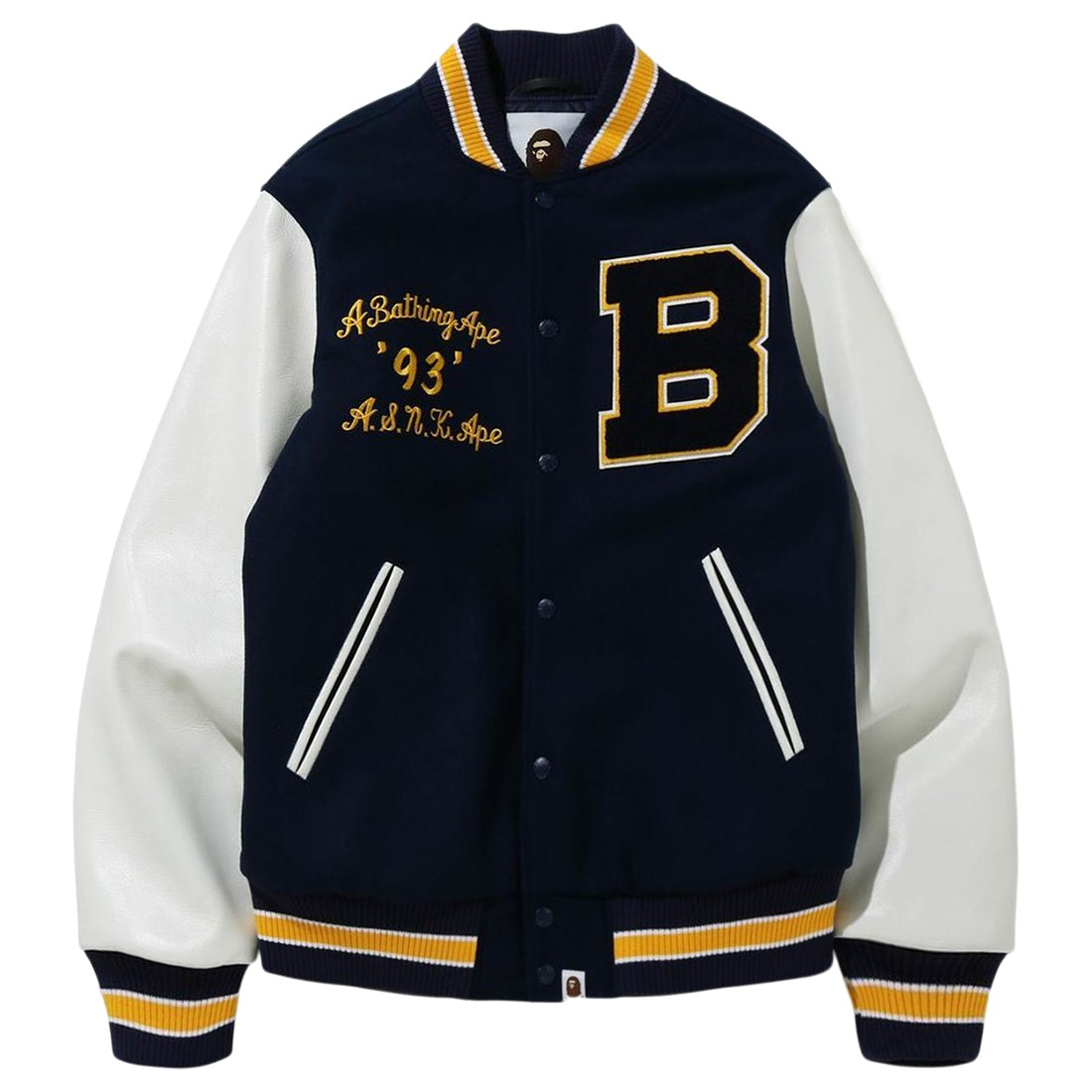 A Bathing Ape Men Varsity Jacket (navy)