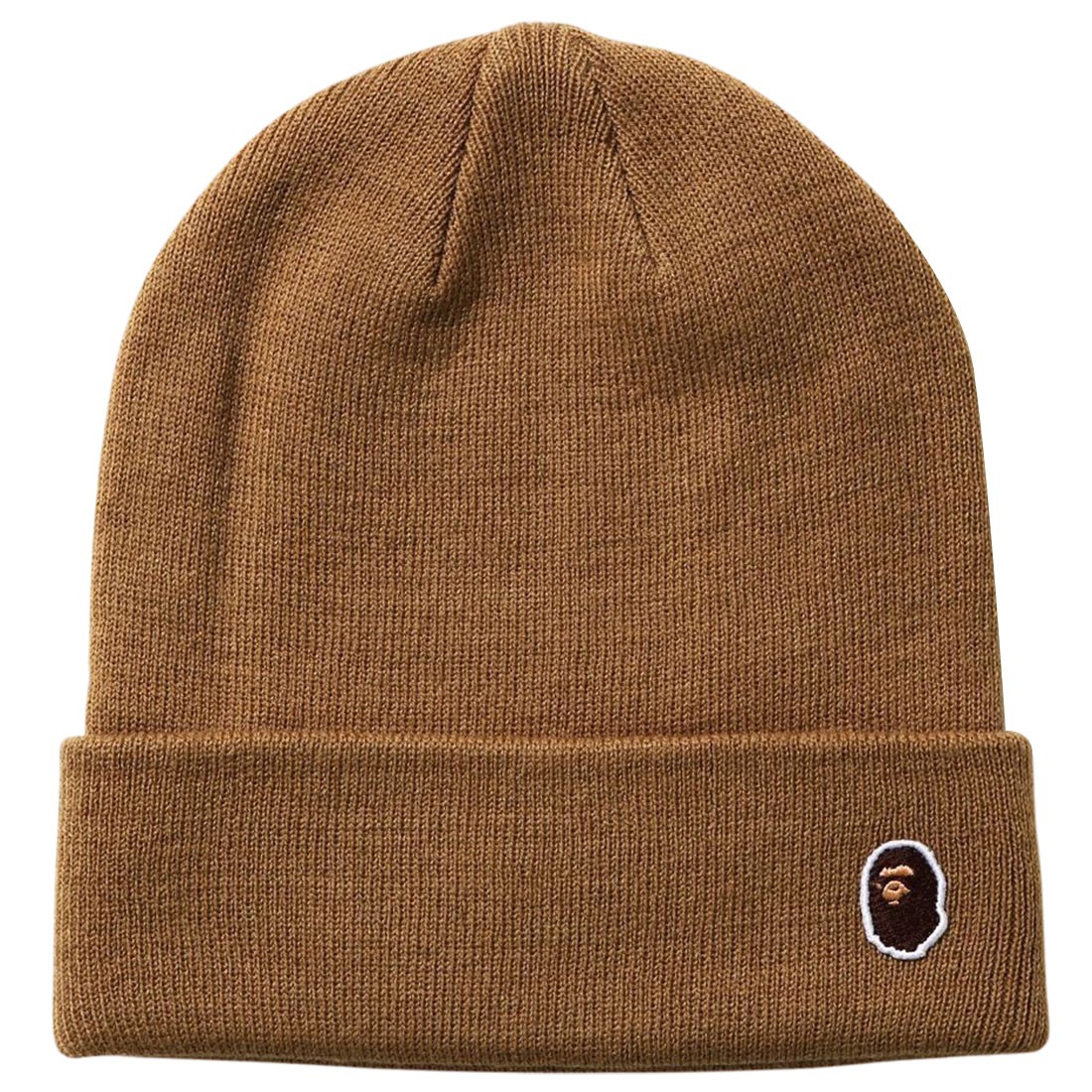 A Bathing Ape Ape Head One Point Knit Cap (beige)