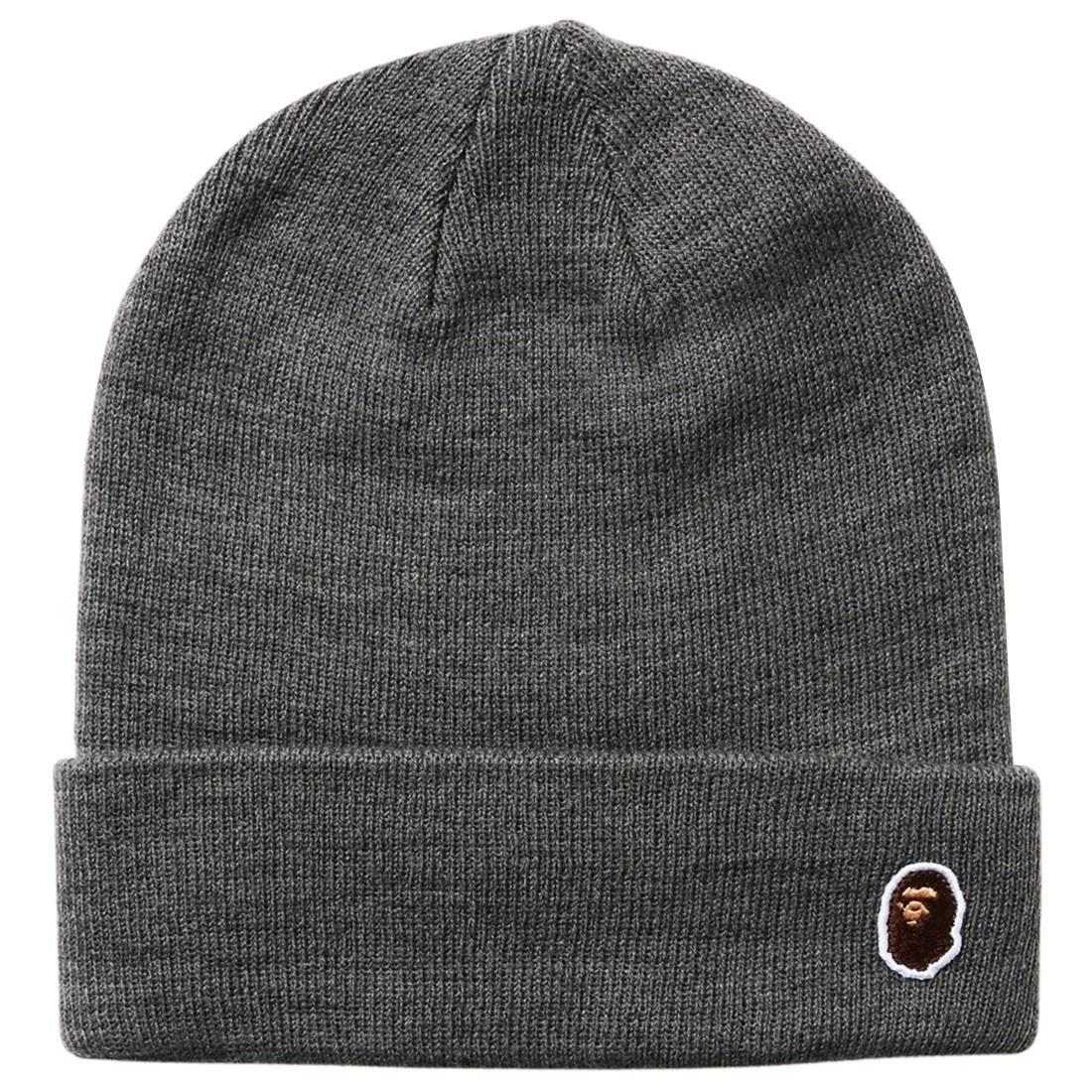 A Bathing Ape Ape Head One Point Knit Cap (gray)