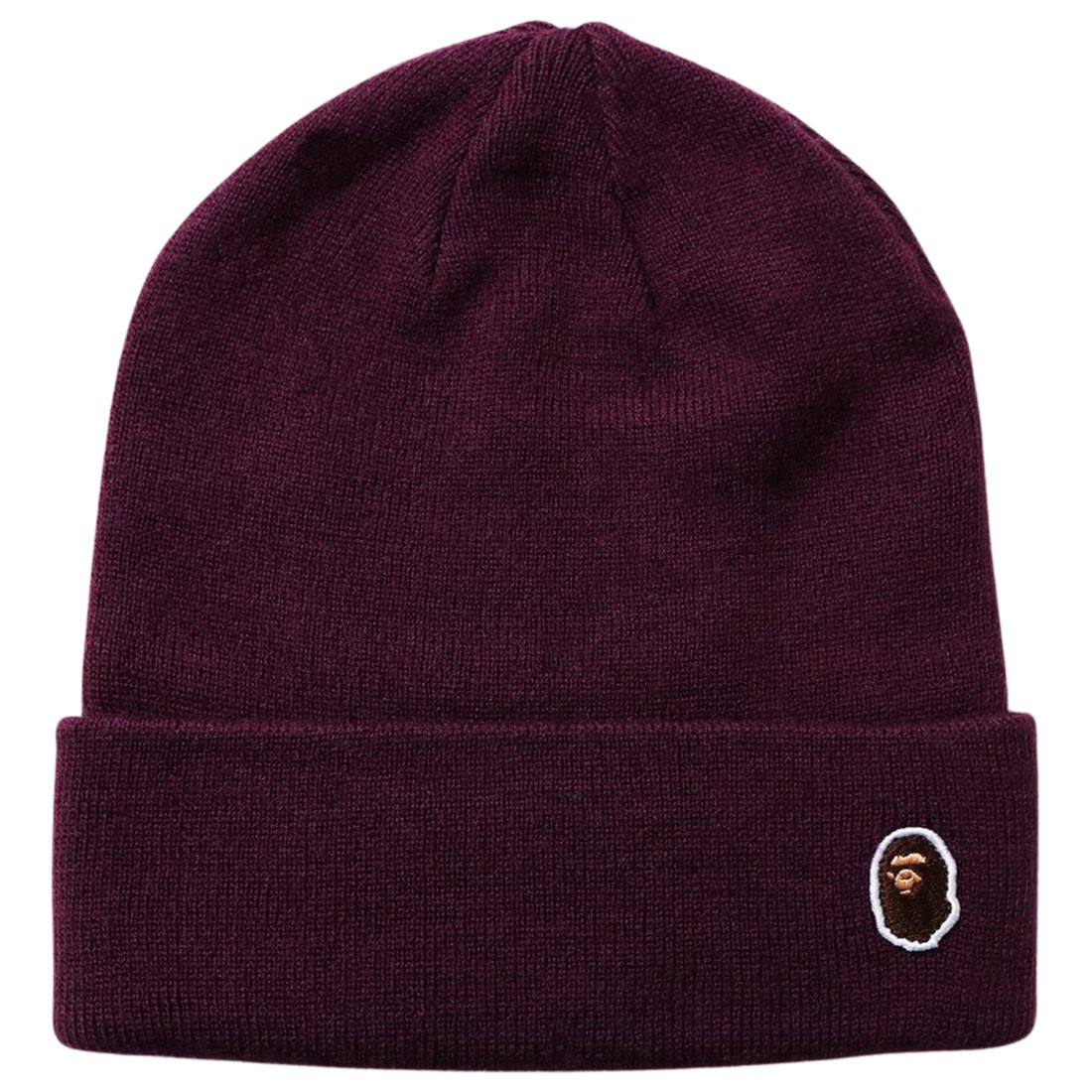A Bathing Ape Ape Head One Point Knit Cap (purple)