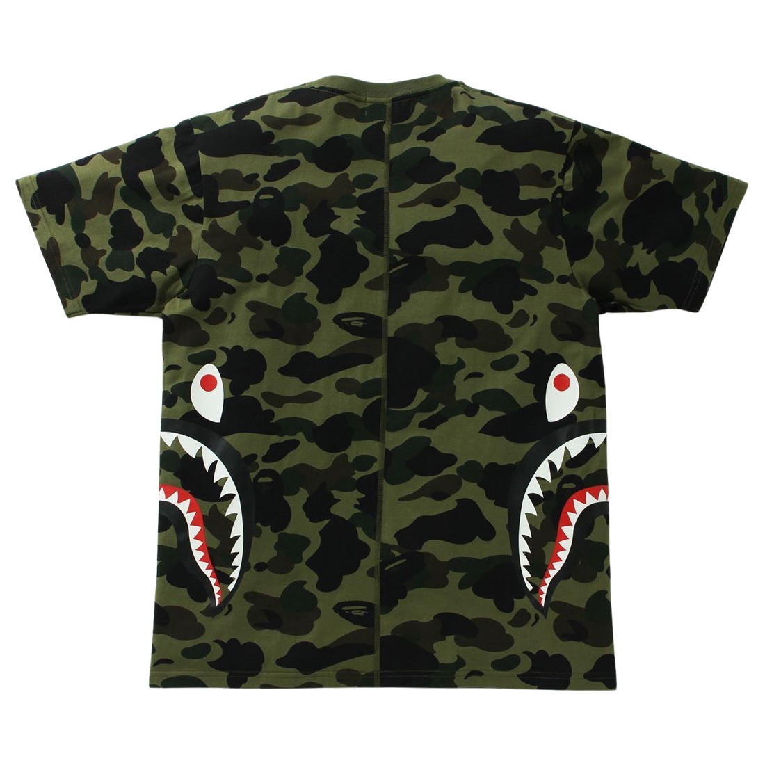 A Bathing Ape Men 1st Camo Side Shark Tee (green)