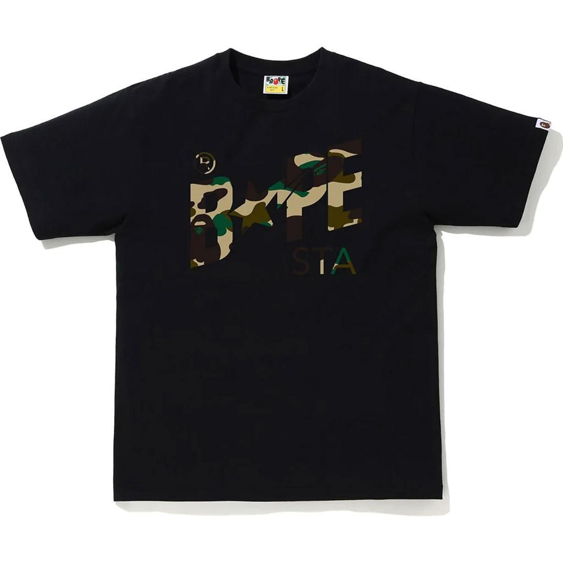 A Bathing Ape Men 1st Camo Bape Sta Logo Tee (black / yellow)