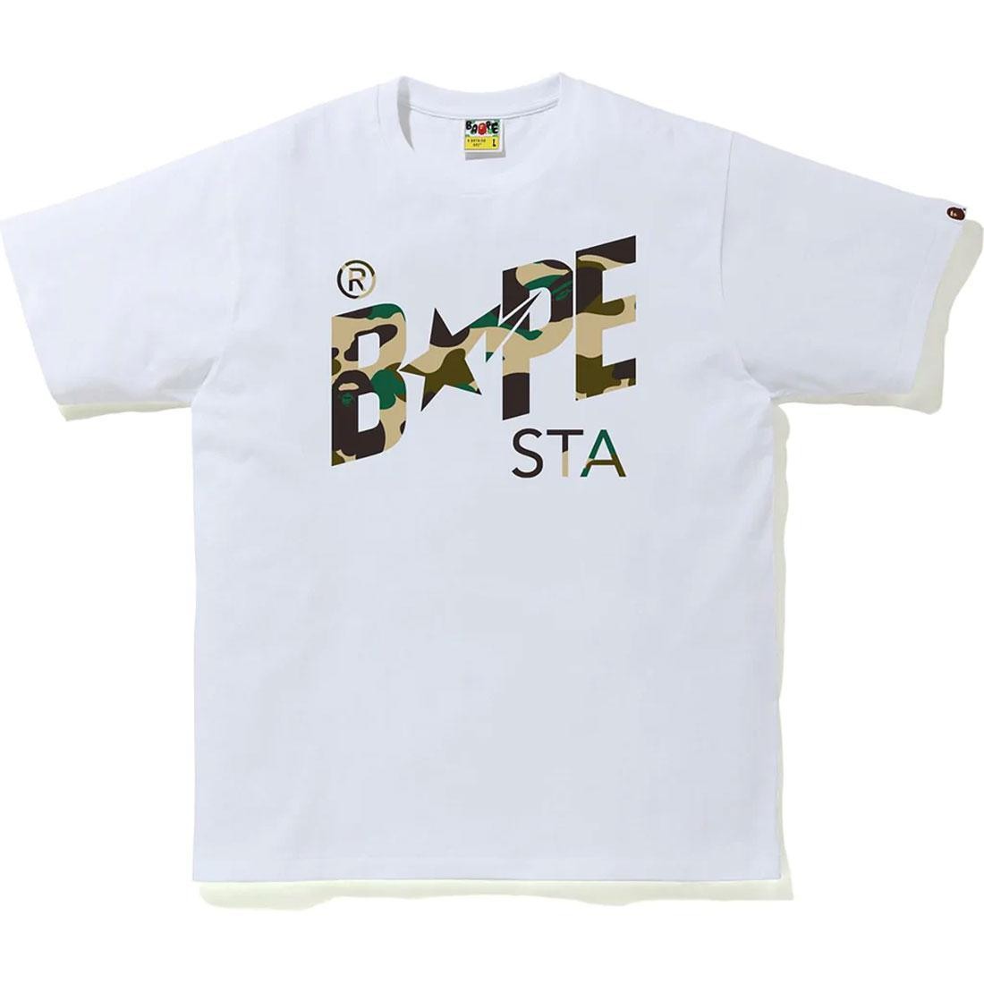 A Bathing Ape Men 1st Camo Bape Sta Logo Tee (white / yellow)
