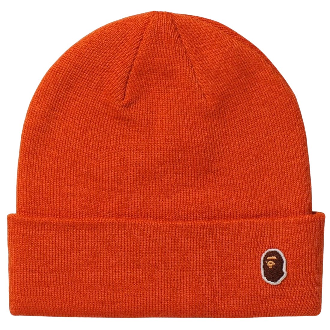 A Bathing Ape Ape Head One Point Knit Cap (orange)
