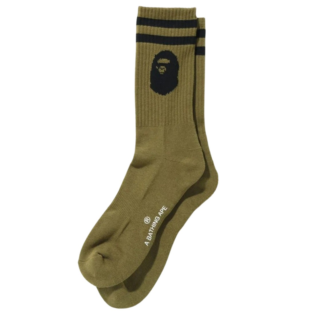 A Bathing Ape Men Ape Head Socks (olive / olive drab)