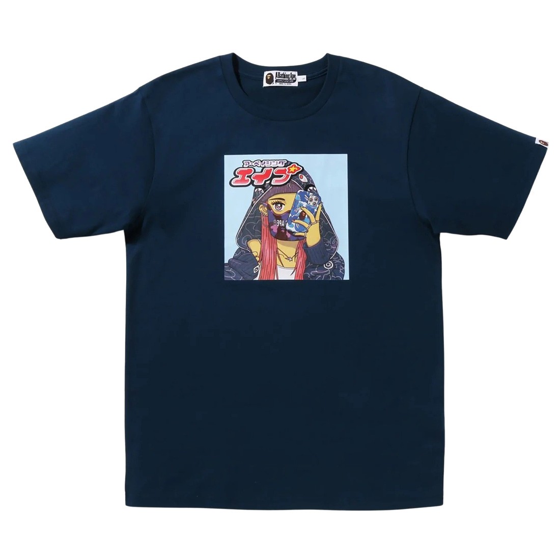 A Bathing Ape Men Bape Girl Tee (navy)