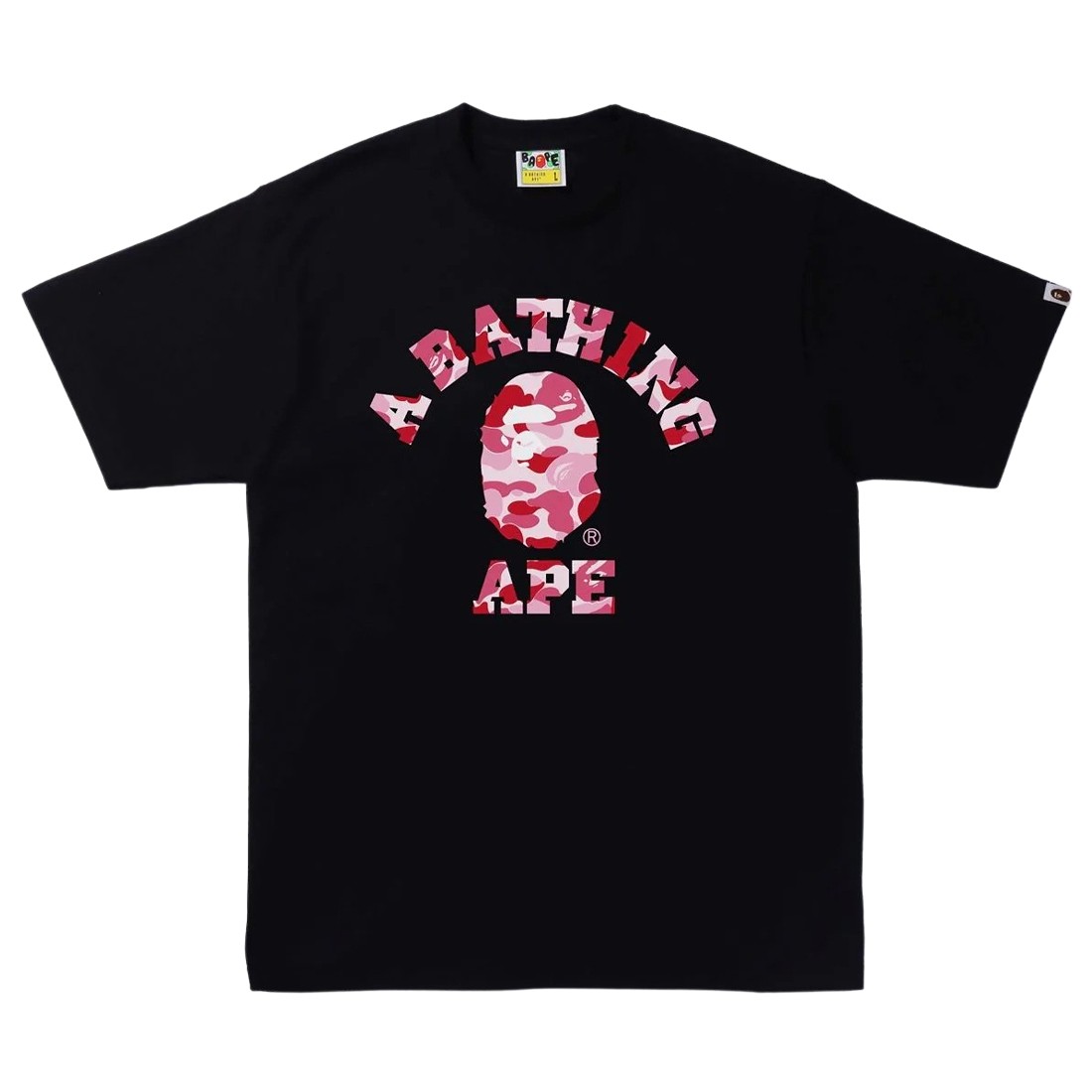 A Bathing Ape Men ABC Camo College Tee (black / pink)