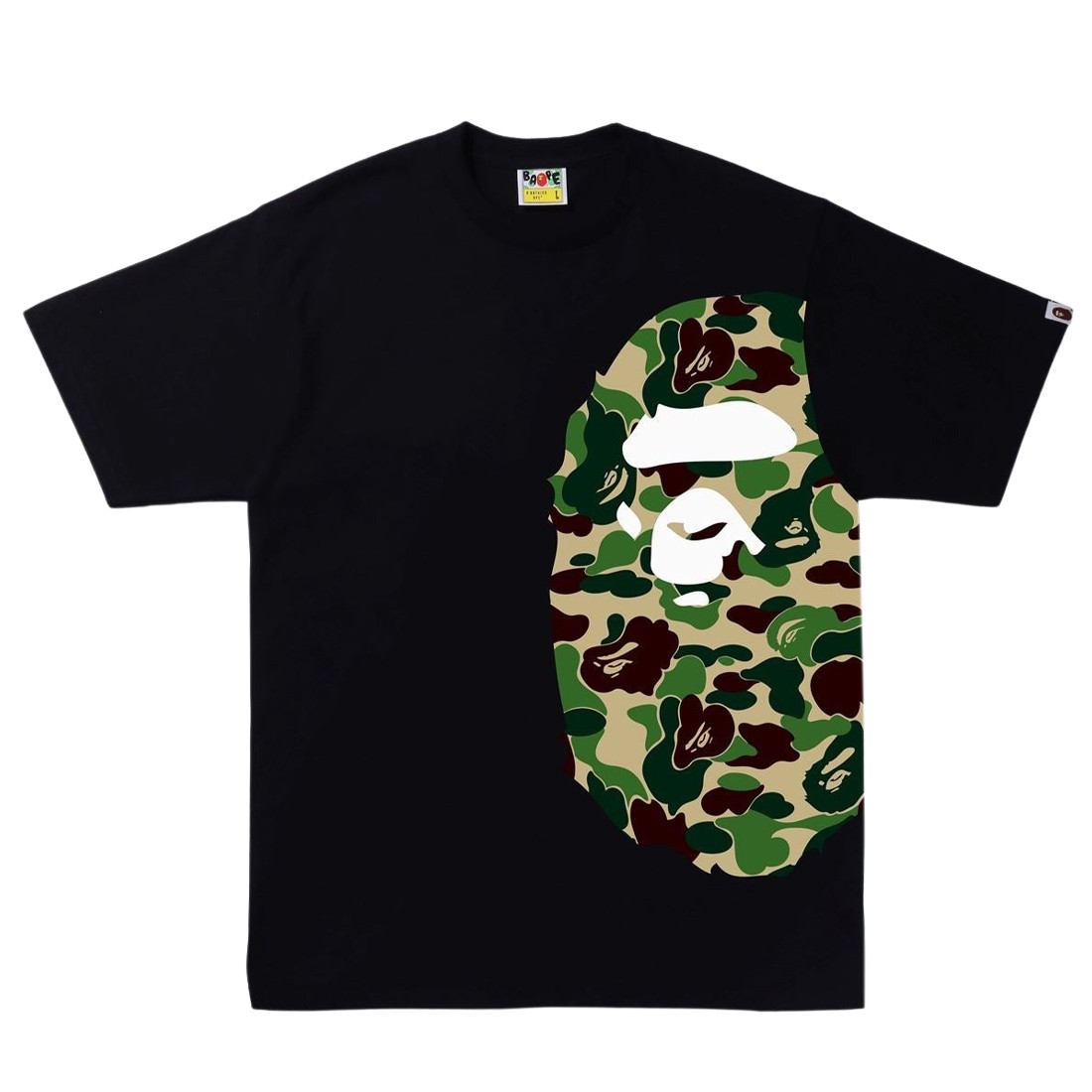 A Bathing Ape Men ABC Camo Side Big Ape Head Tee (black / green)