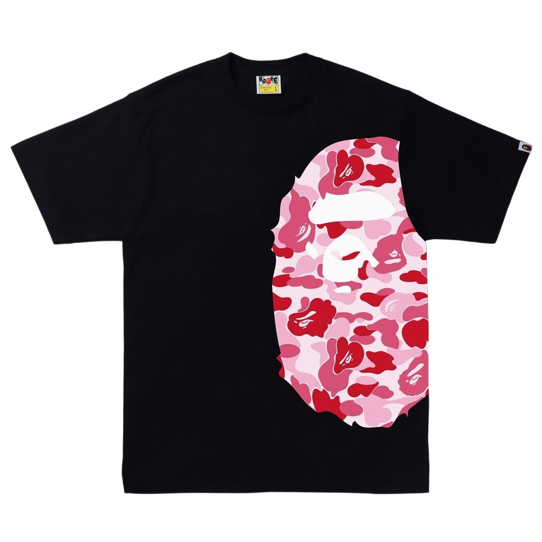 A Bathing Ape Men ABC Camo Side Big Ape Head Tee (black / pink)