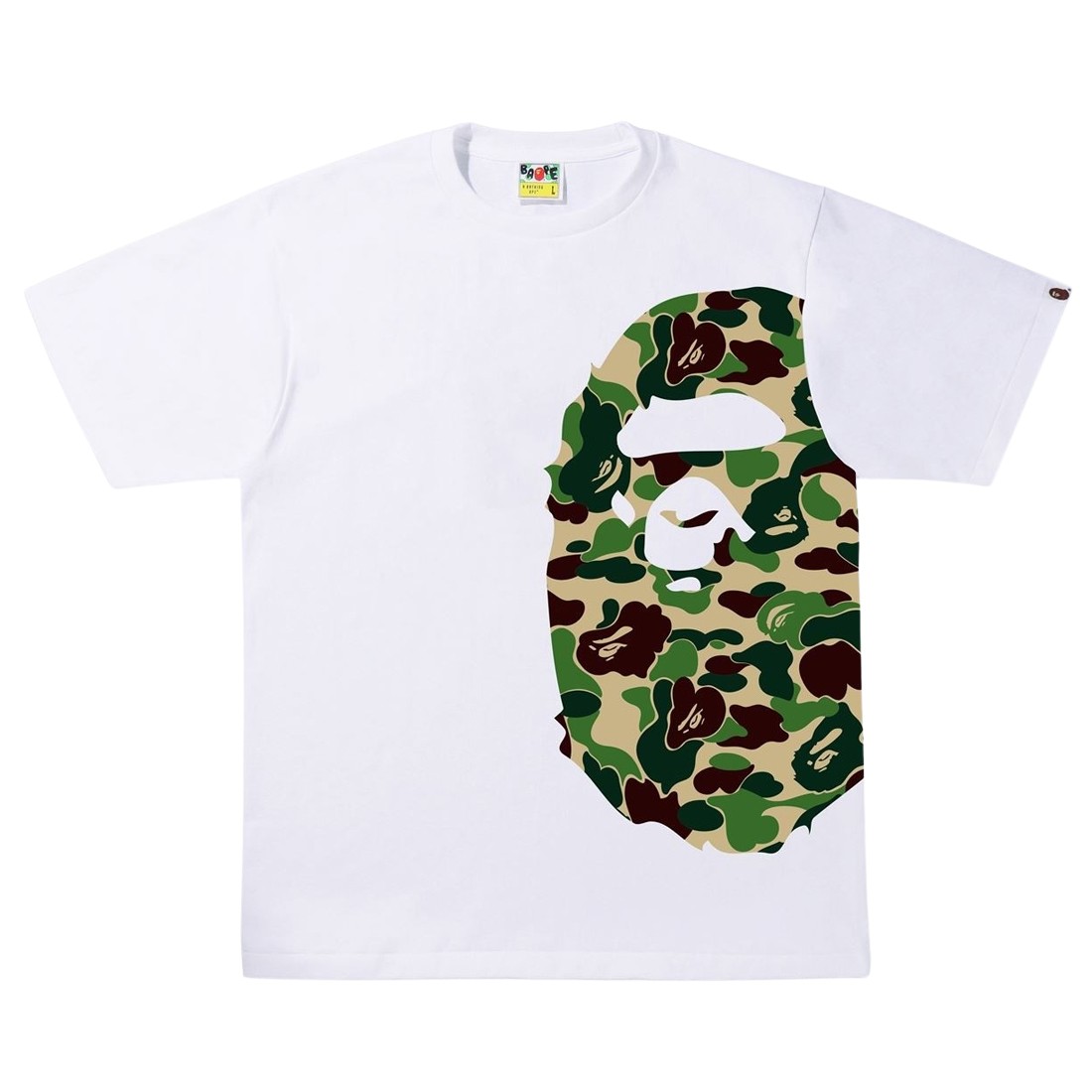 A Bathing Ape Men ABC Camo Side Big Ape Head Tee (white / green)