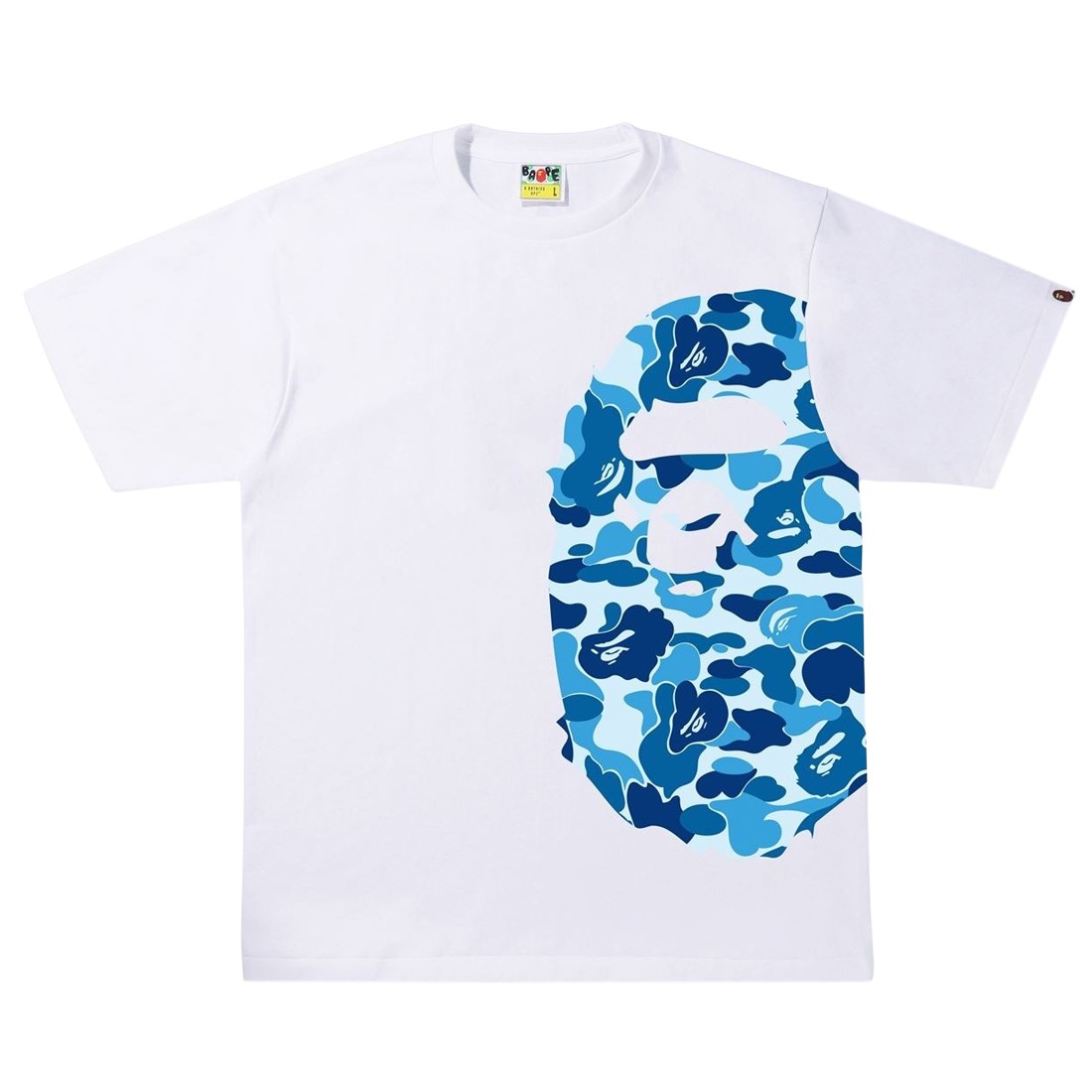 A Bathing Ape Men ABC Camo Side Big Ape Head Tee (white / blue)