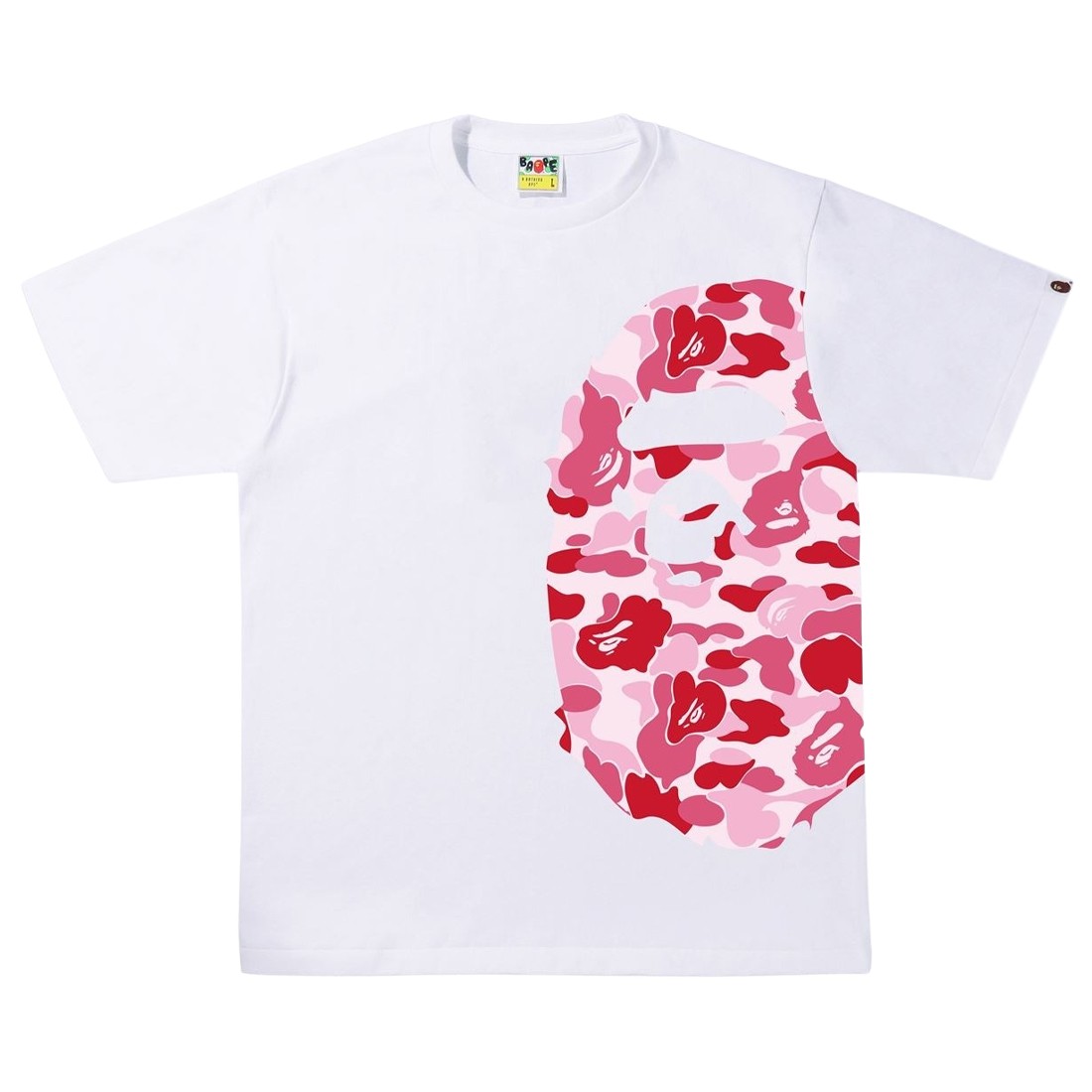 A Bathing Ape Men ABC Camo Side Big Ape Head Tee (white / pink)