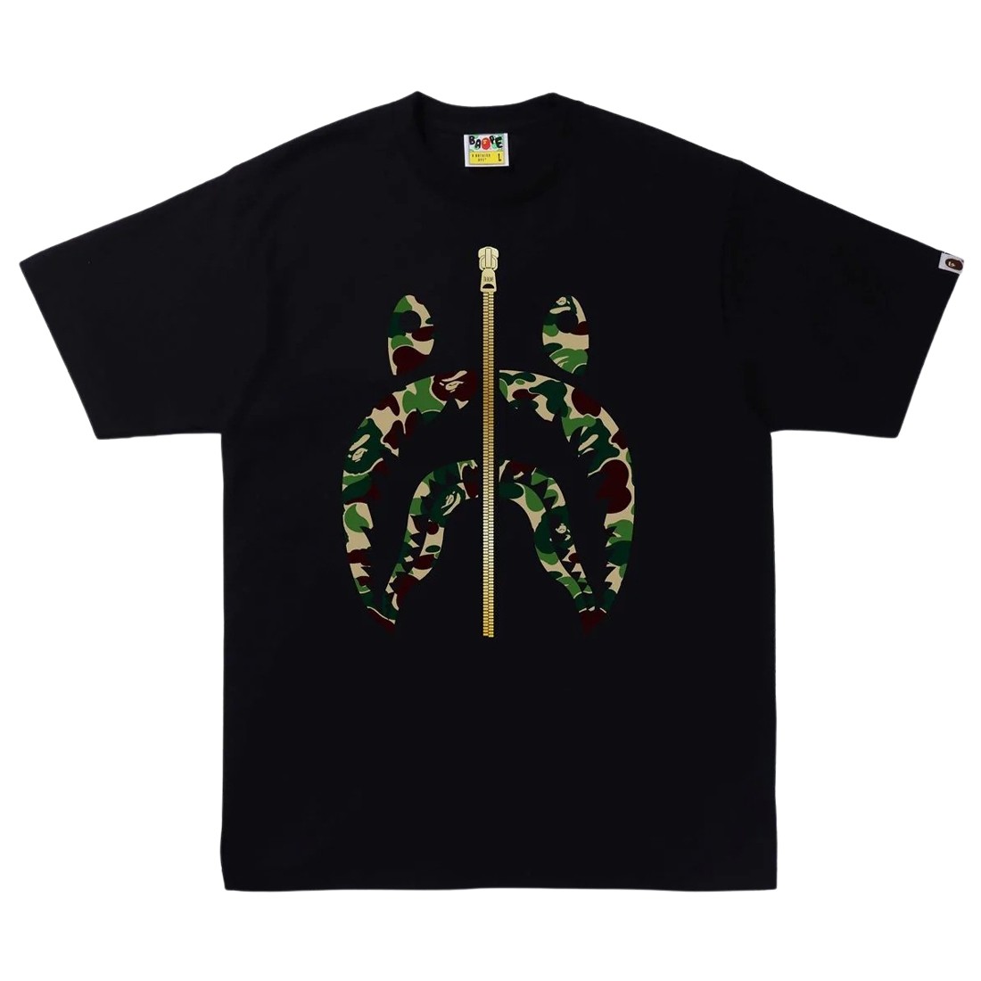 A Bathing Ape Men ABC Camo Shark Tee (black / green)