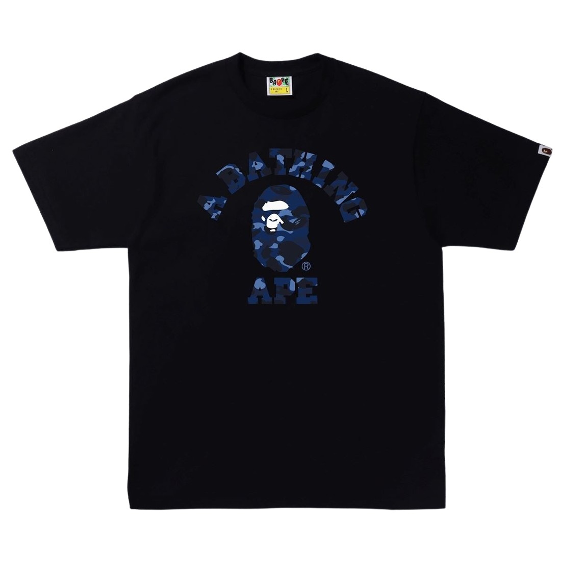 A Bathing Ape Men Color Camo A College Tee (black / navy)