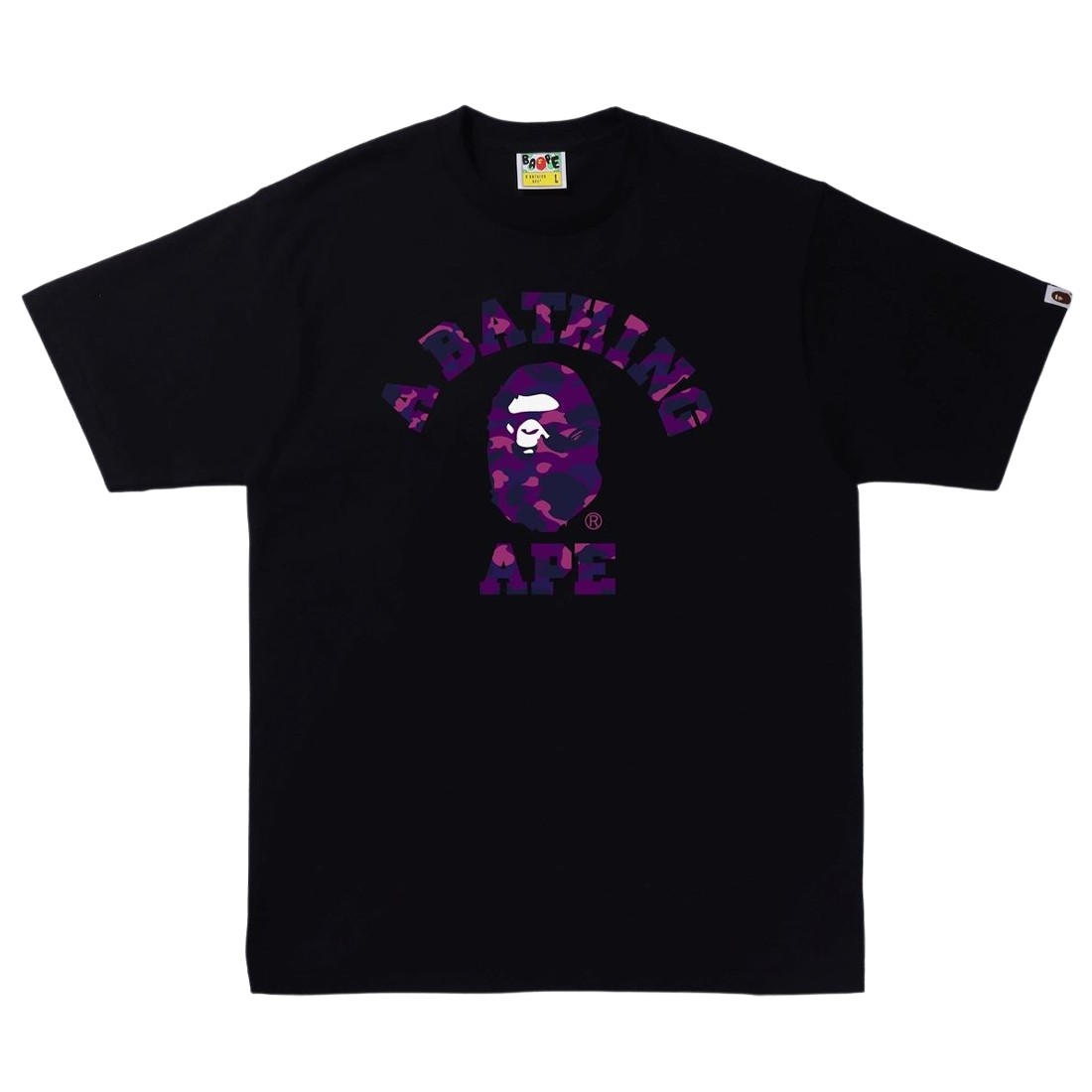 A Bathing Ape Men Color Camo A College Tee (black / purple)