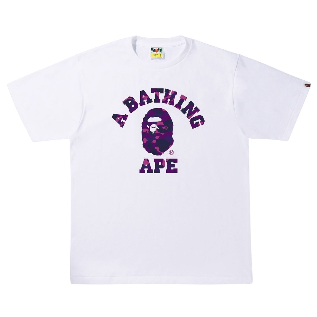 A Bathing Ape Men Color Camo A College Tee (white / purple)