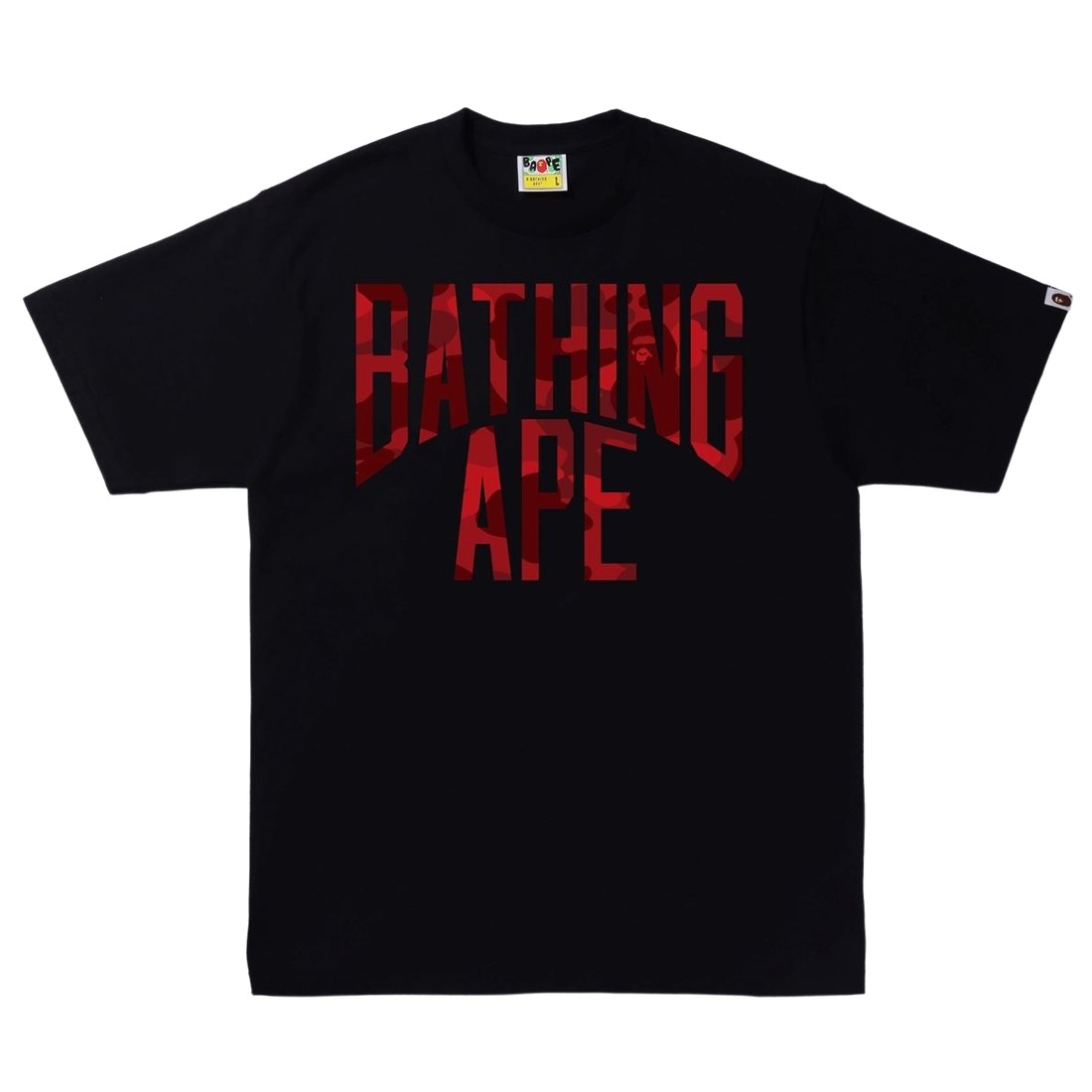 A Bathing Ape Men Color Camo A NYC Logo Tee (black / red)