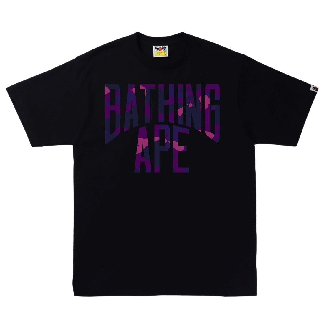A Bathing Ape Men Color Camo A NYC Logo Tee (black / purple)